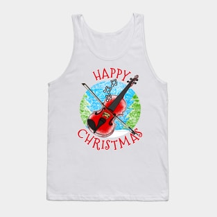 Christmas Violin Violinist String Musician Xmas 2022 Tank Top